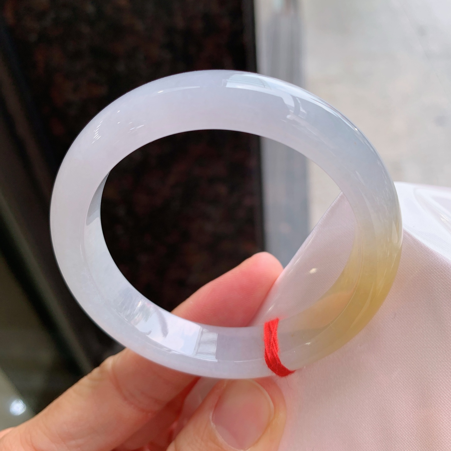 正圈冰黄翡，有棉线，色好