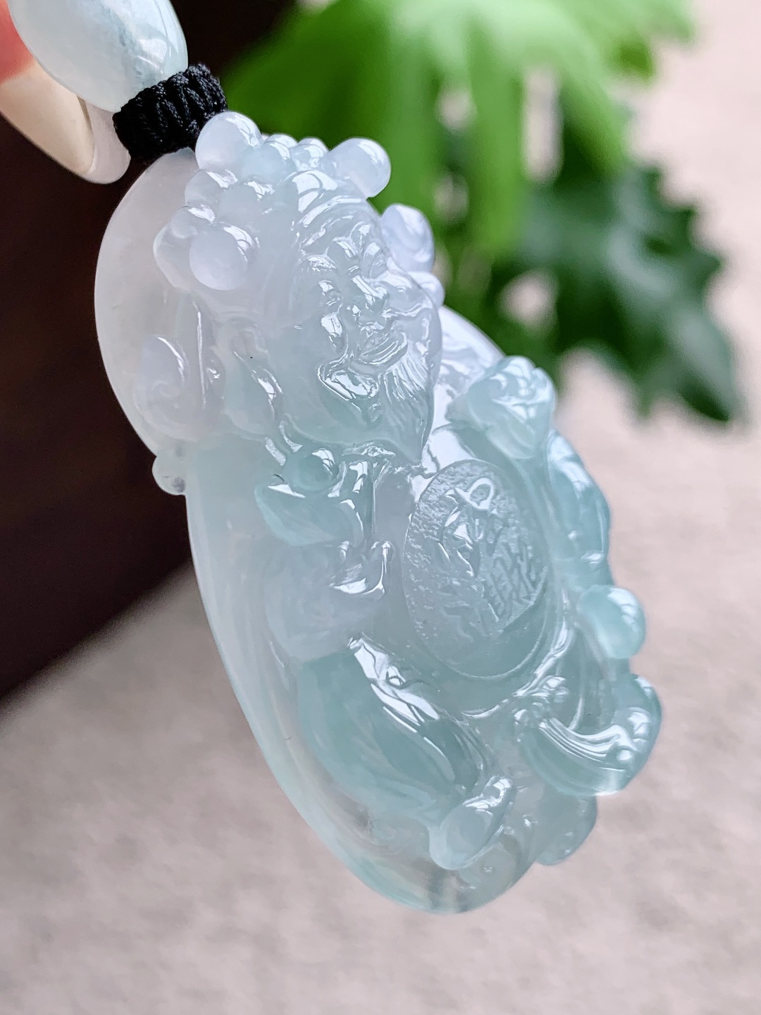 【裸石】🫧冰晴水财神爷吊坠【说明】缅甸 性比高 厚装【尺寸】50.2-30-9.6【重量】31克