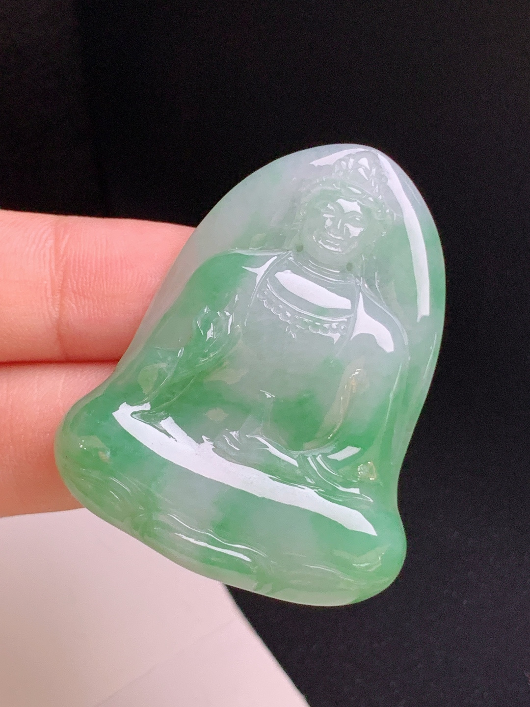 冰飘绿观音，种水温润，线条流畅，平安纳福 4222