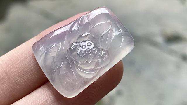冰种莲花牌，无裂