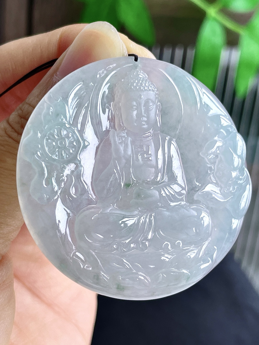 【裸石】冰飘花阿弥陀佛牌子无事牌吊坠【说明】缅甸 无裂 性比高【尺寸】47.8-5.3【重量】27