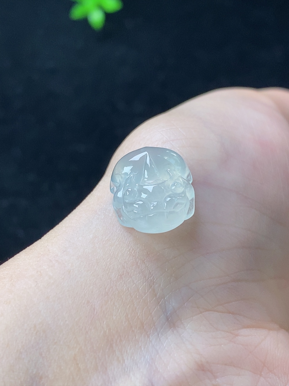 冰种貔貅，无裂，尺寸14.9-12.6-5.9mm，908yah