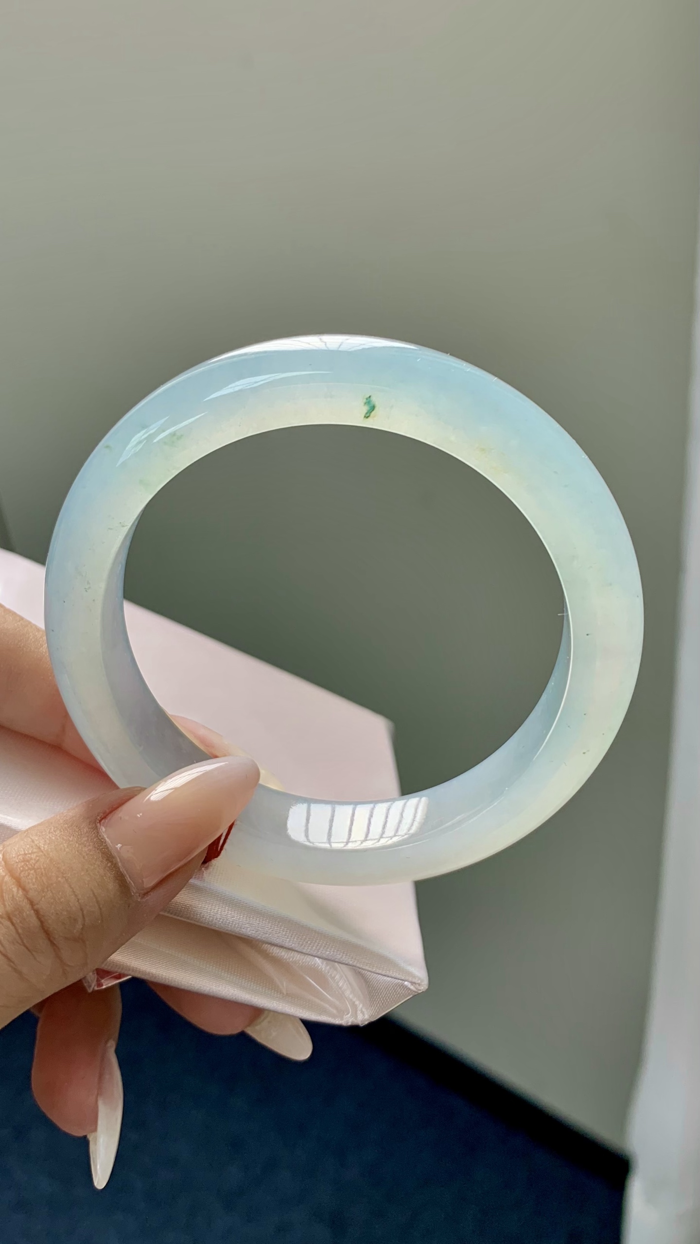 冰蓝飘绿正圈成品 HYC-521 尺寸：56.5-12-9