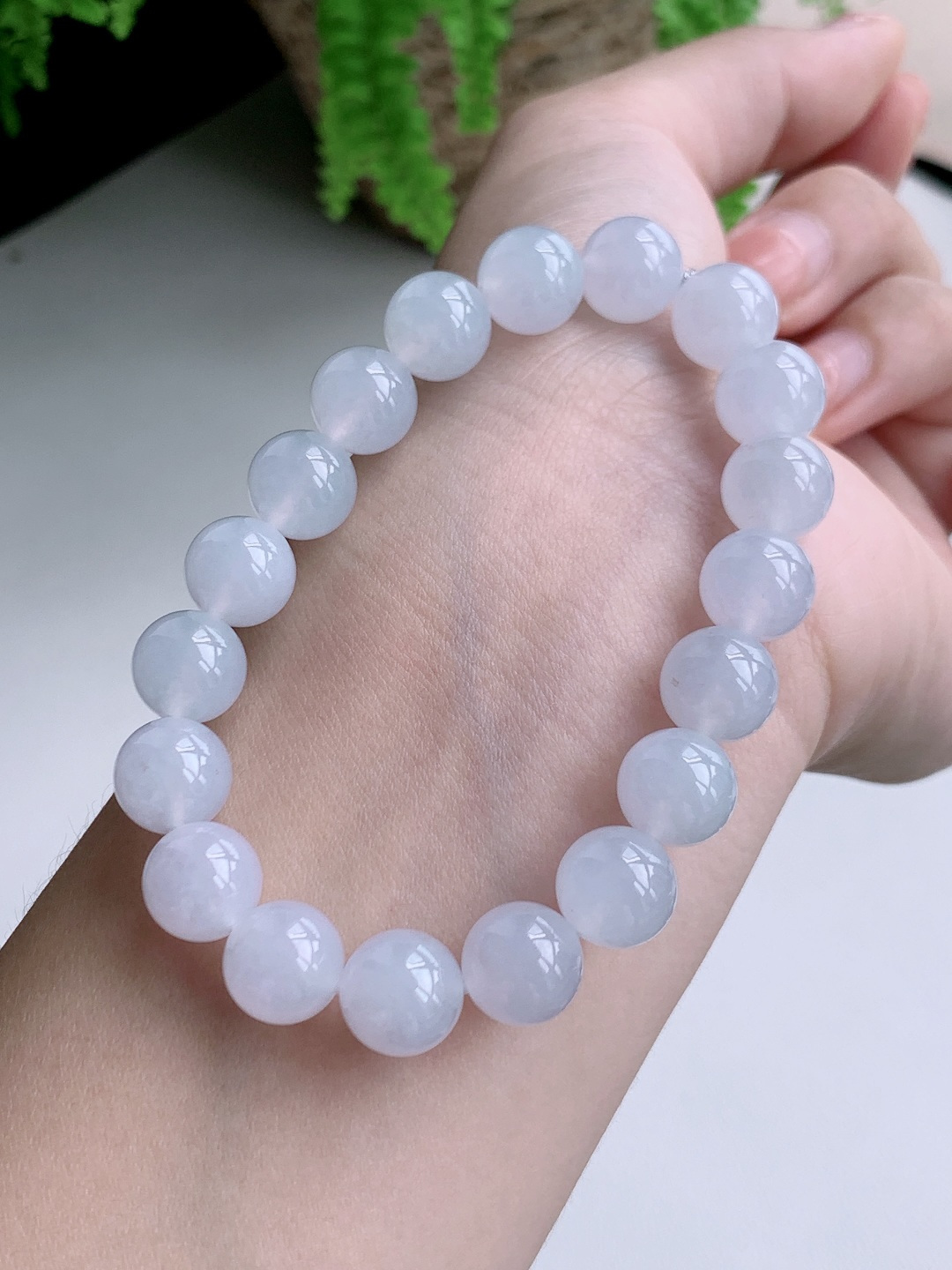 白冰手串圆珠珠子手串 性比高 白月光 10mm 34克