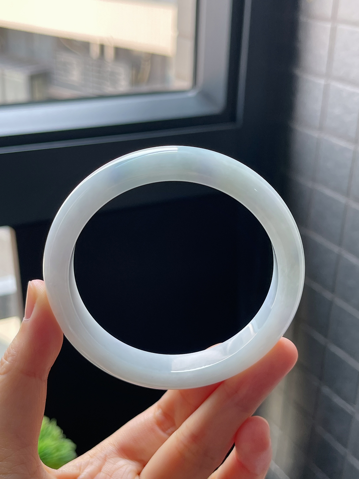圈口60，糯化种紫罗兰翡翠正圈手镯9.9