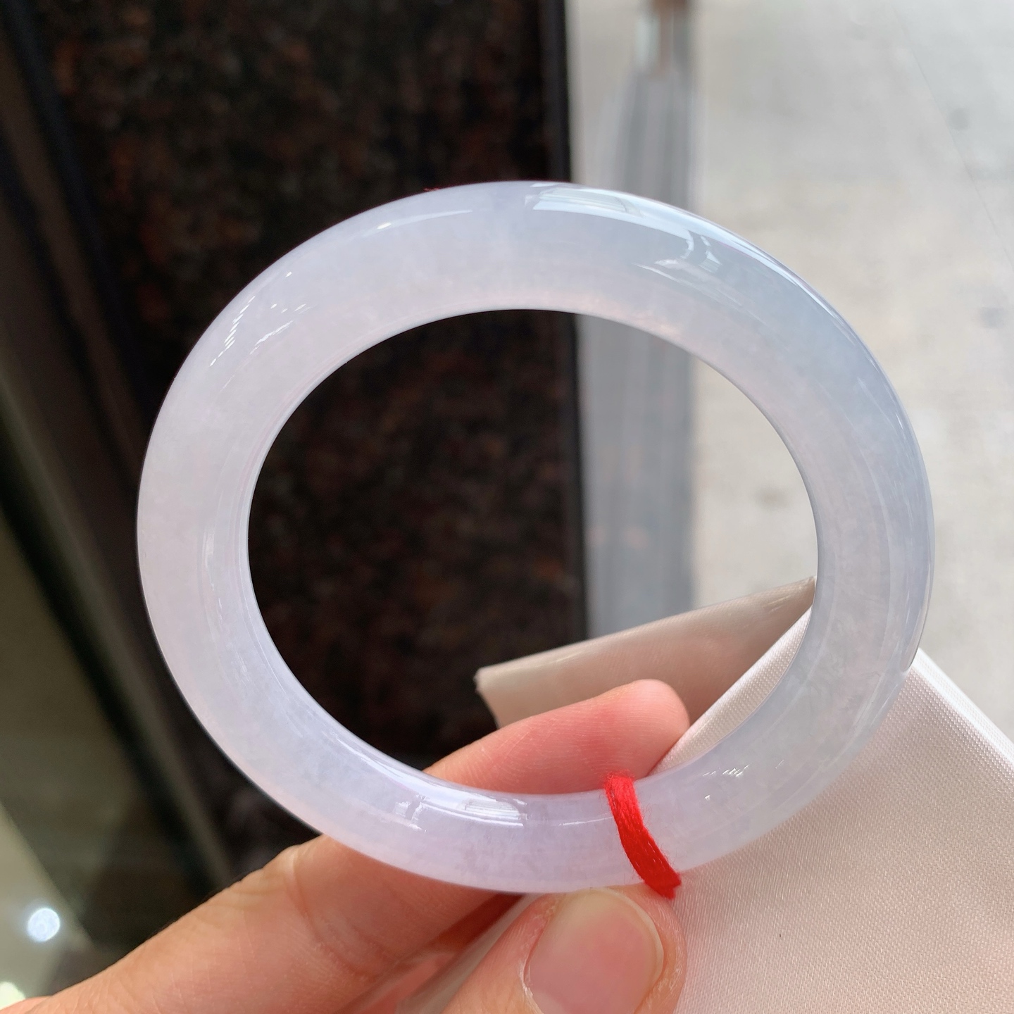 圆条冰镯，无裂，冰润