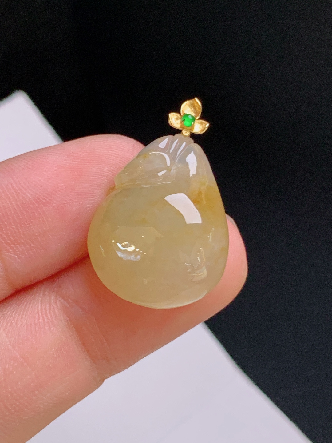 ️ 黄翡钱袋吊坠，黄润明艳，玉质油润，聚财守福 530904