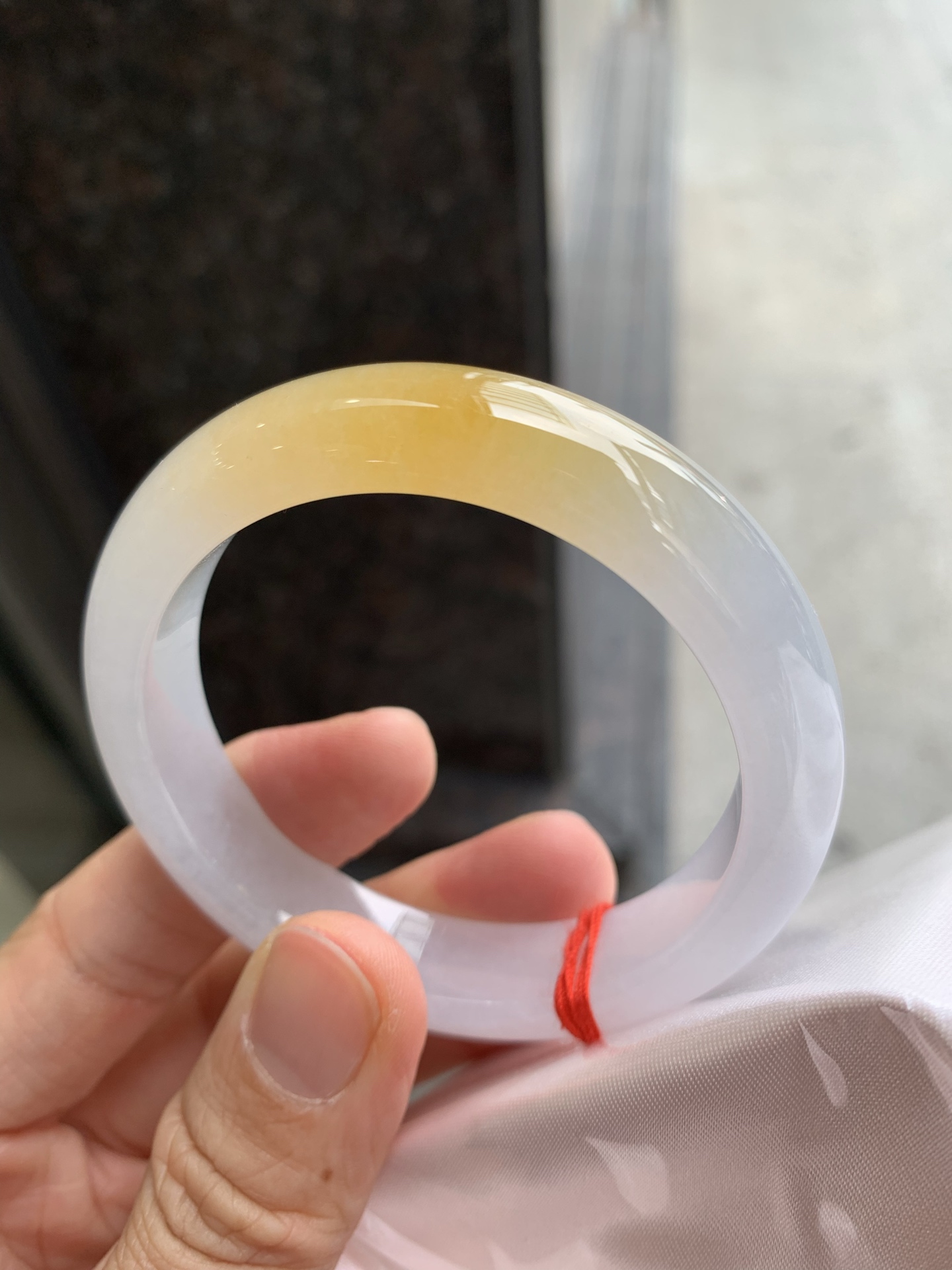 正圈冰黄翡，有棉线，色好