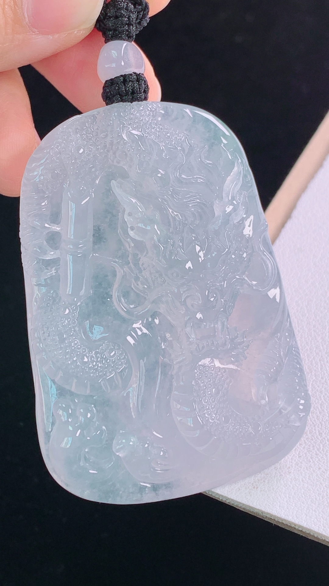 高冰龙牌，种水，雕工精湛，霸气，无裂