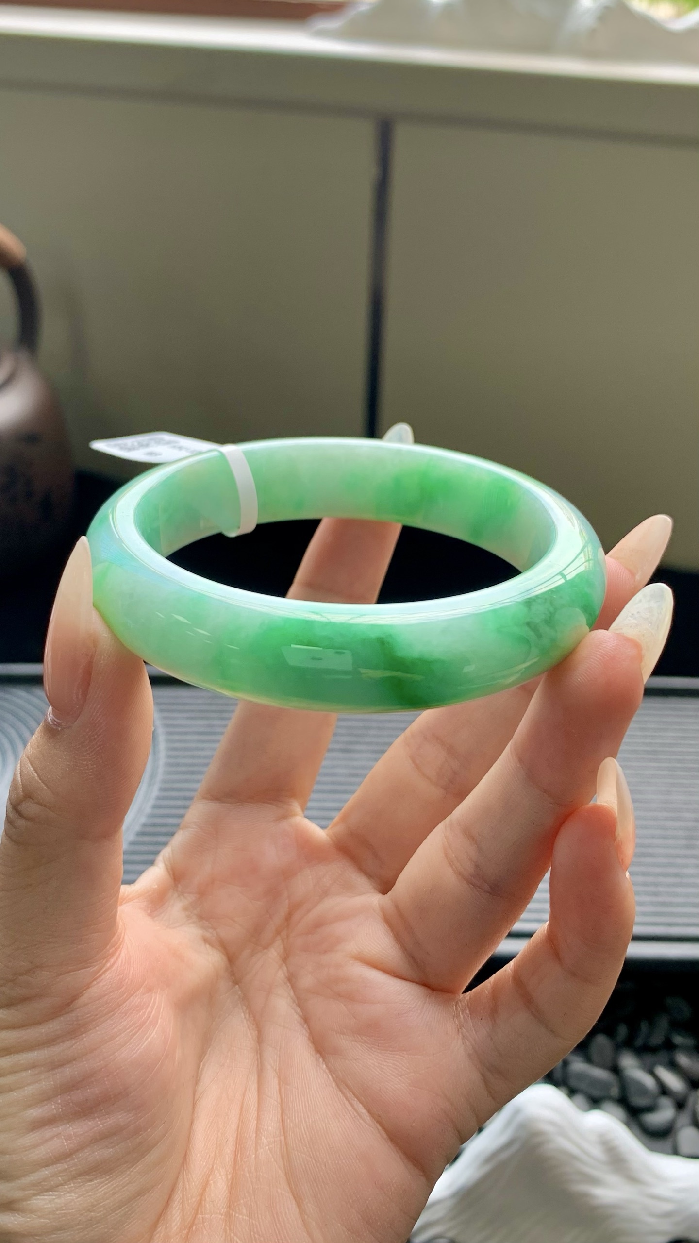 宽版飘绿正圈成品 HYC-1204 尺寸：57-14-8.5