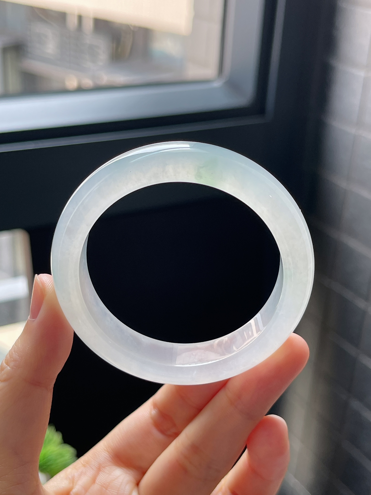 圈口50，冰种飘花翡翠正圈手镯9.10