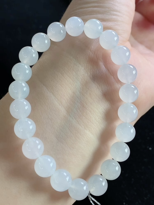 冰种玉珠手链，尺寸8.7mm，j09xtg