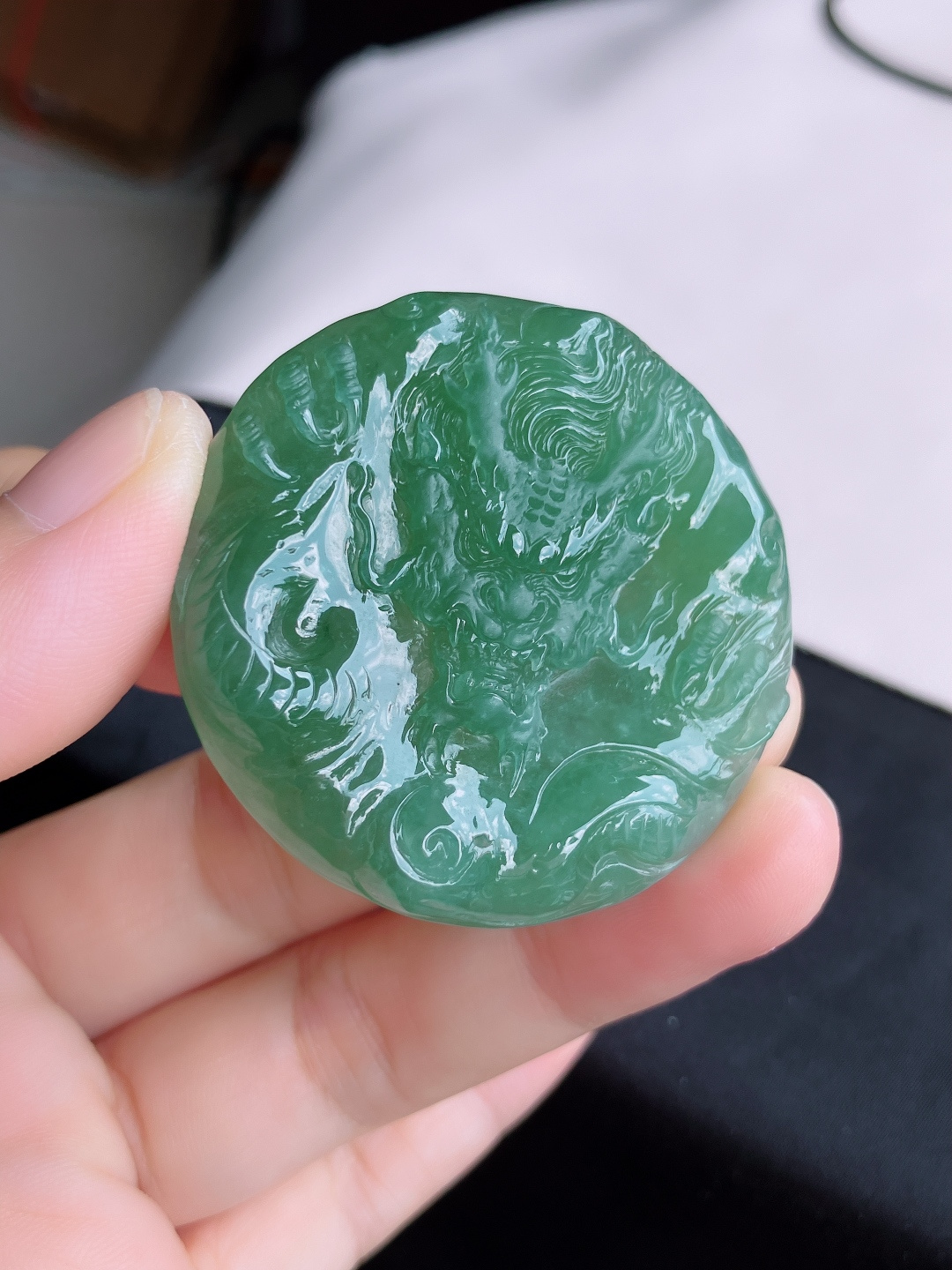 湖水绿龙牌，晶莹剔透，尺寸45.6/7.6/自然光实拍