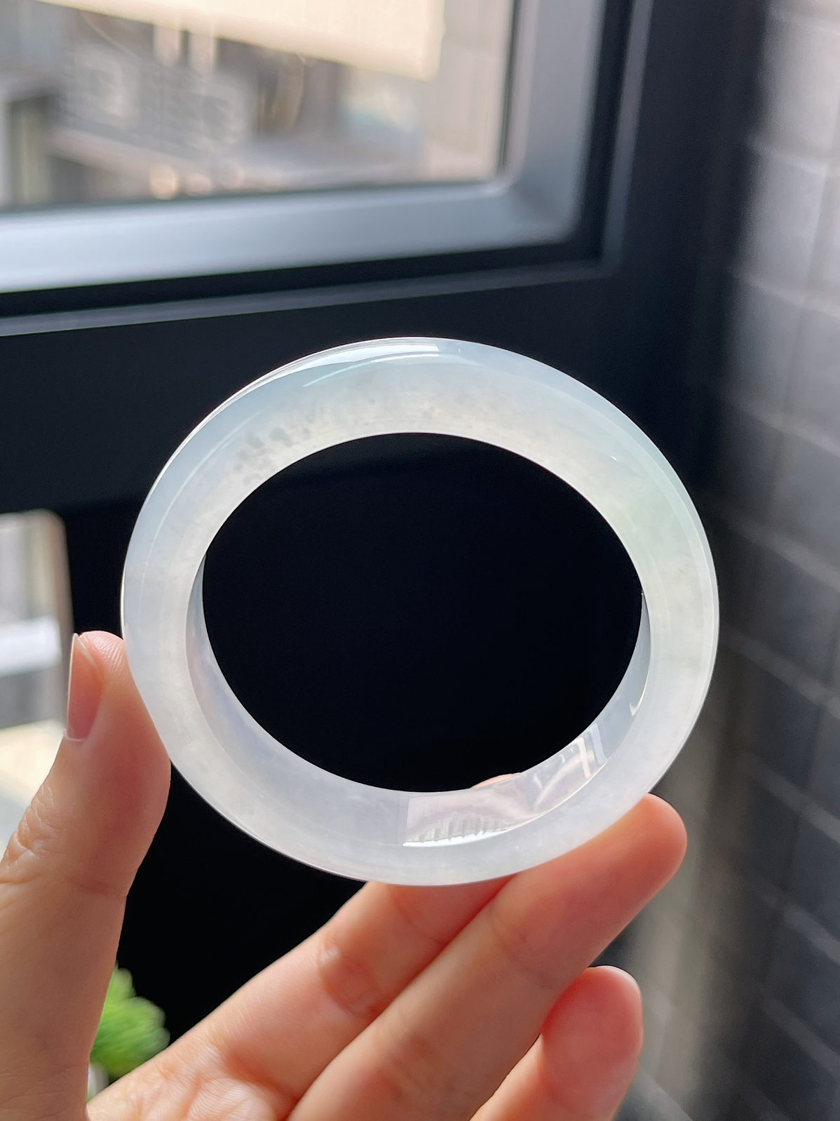 圈口50，冰种飘花翡翠正圈手镯9.10