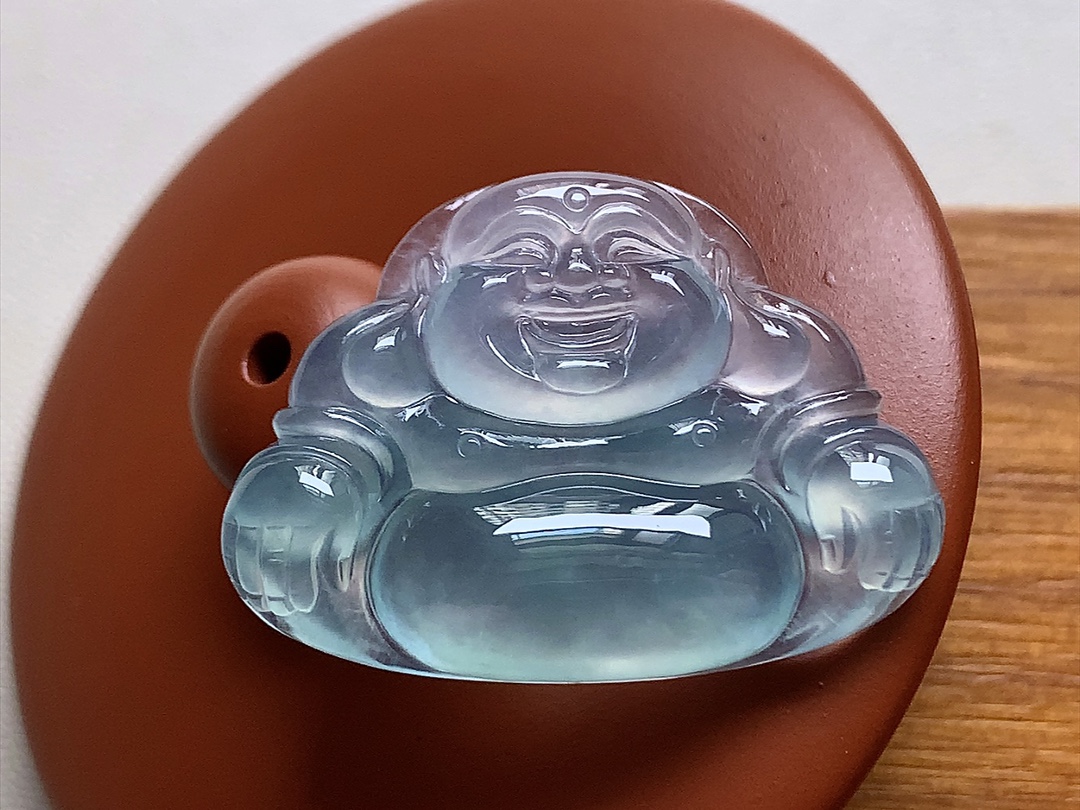 ️ 冰种底色佛公 种水，底色漂亮，无裂尺寸31*22.6*5