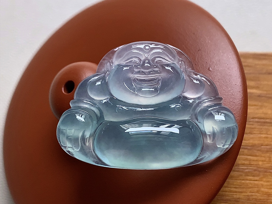 ️ 冰种底色佛公 种水，底色漂亮，无裂尺寸31*22.6*5