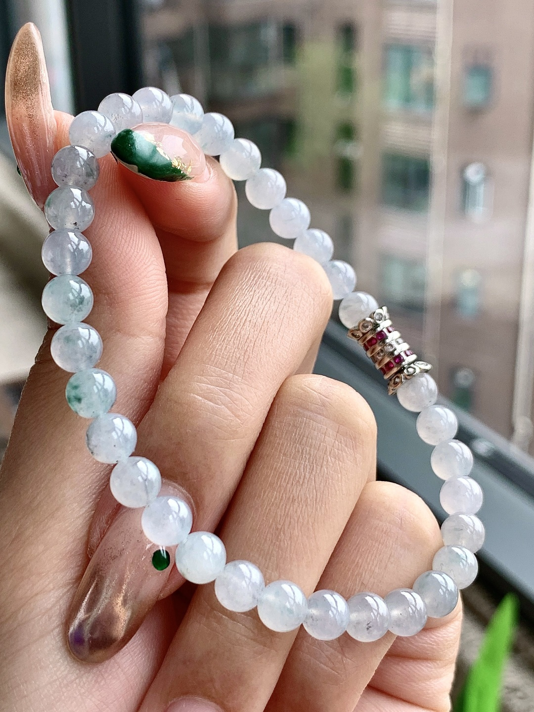 🫧冰飘花手串圆珠子手串 性比高 6mm 14克