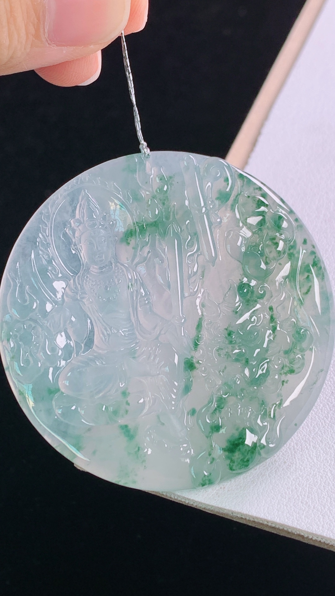 冰飘花文殊菩萨,花色灵动,清爽通透,无裂,尺寸:51.9-5.2mm 7