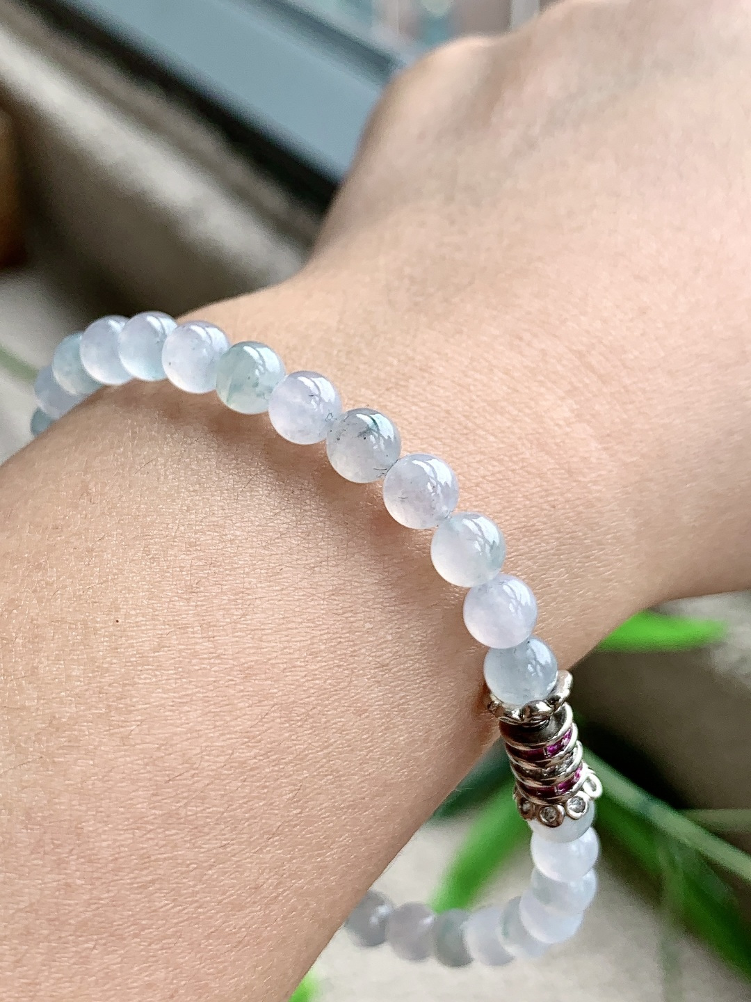 【珠子】🫧冰飘花手串圆珠子手串【说明】性比高【尺寸】6mm【重量】14.1克