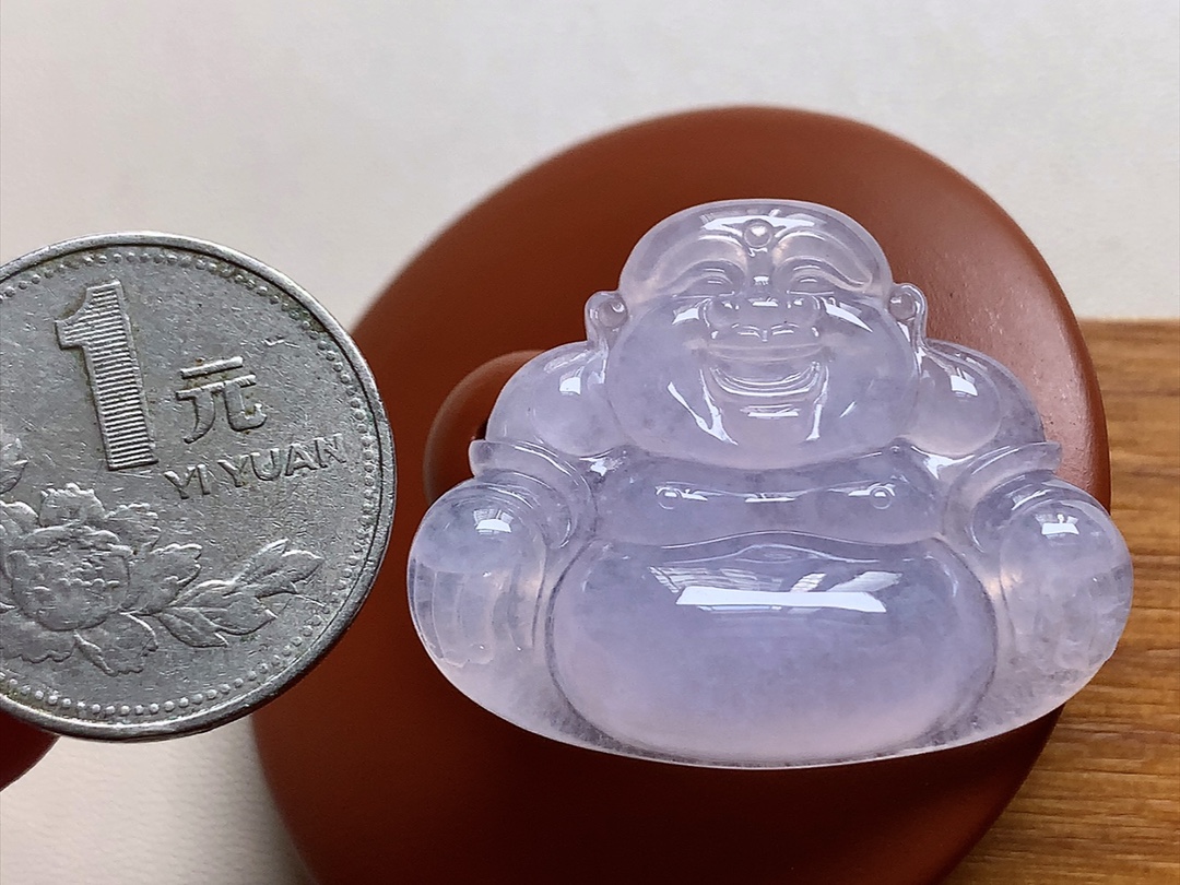 ️ 冰种佛公 紫色漂亮，种水，无裂