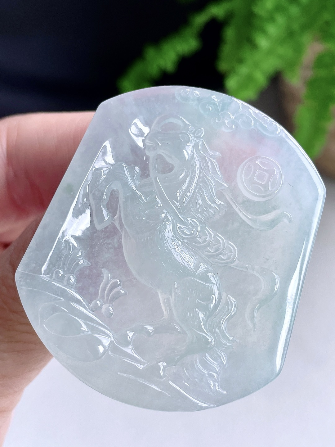 冰晴水生肖马牌吊坠 无裂 性比高