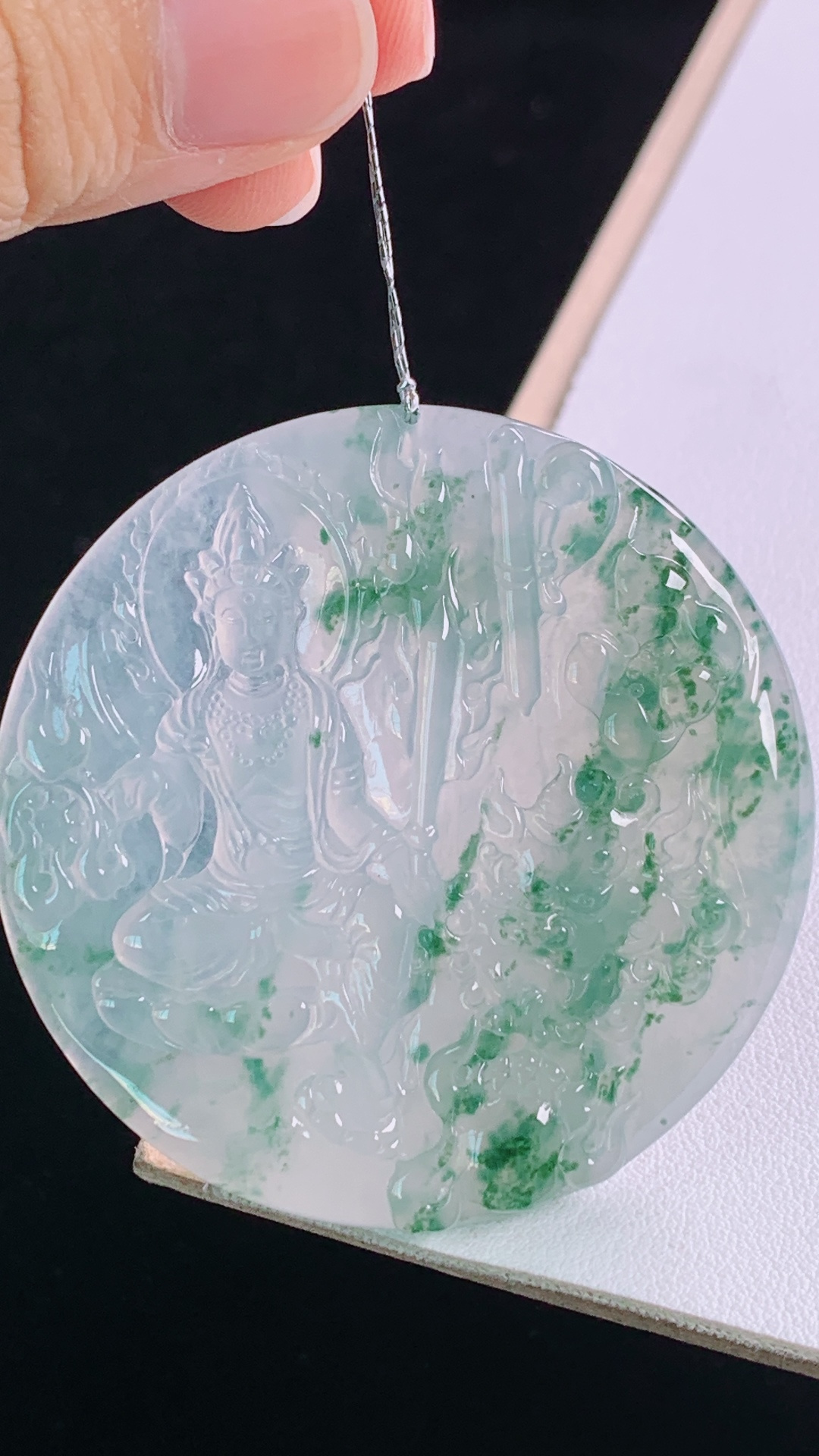冰飘花文殊菩萨,花色灵动,清爽通透,无裂,尺寸:51.9-5.2mm 7