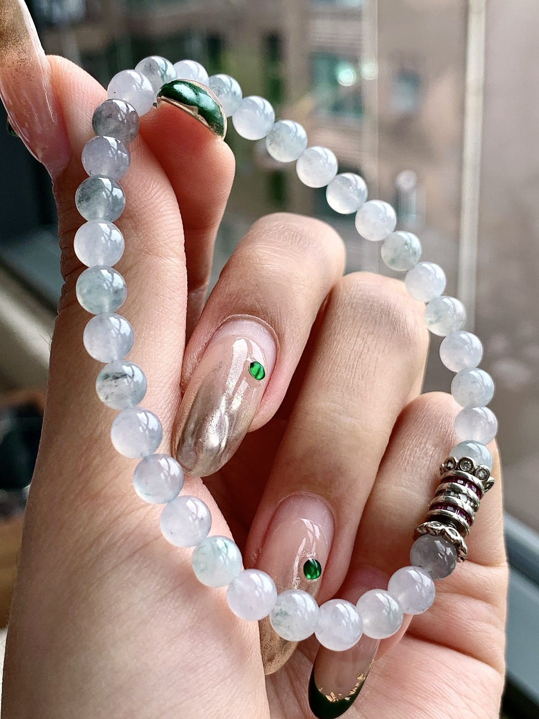 【珠子】🫧冰飘花手串圆珠子手串【说明】性比高【尺寸】6mm【重量】14.1克