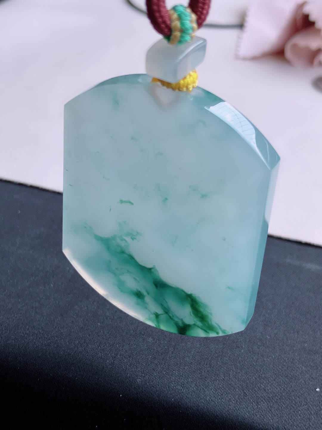 冰飘花大平安牌，晶莹剔透，意境美，自然光实拍