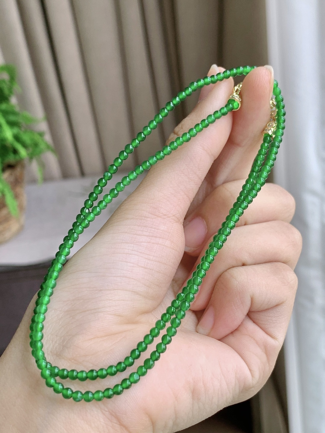 冰阳绿珠链圆珠子珠链 性比高 2.7mm