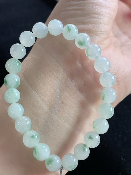 冰飘花玉珠手链，尺寸8.0mm，j09xtg