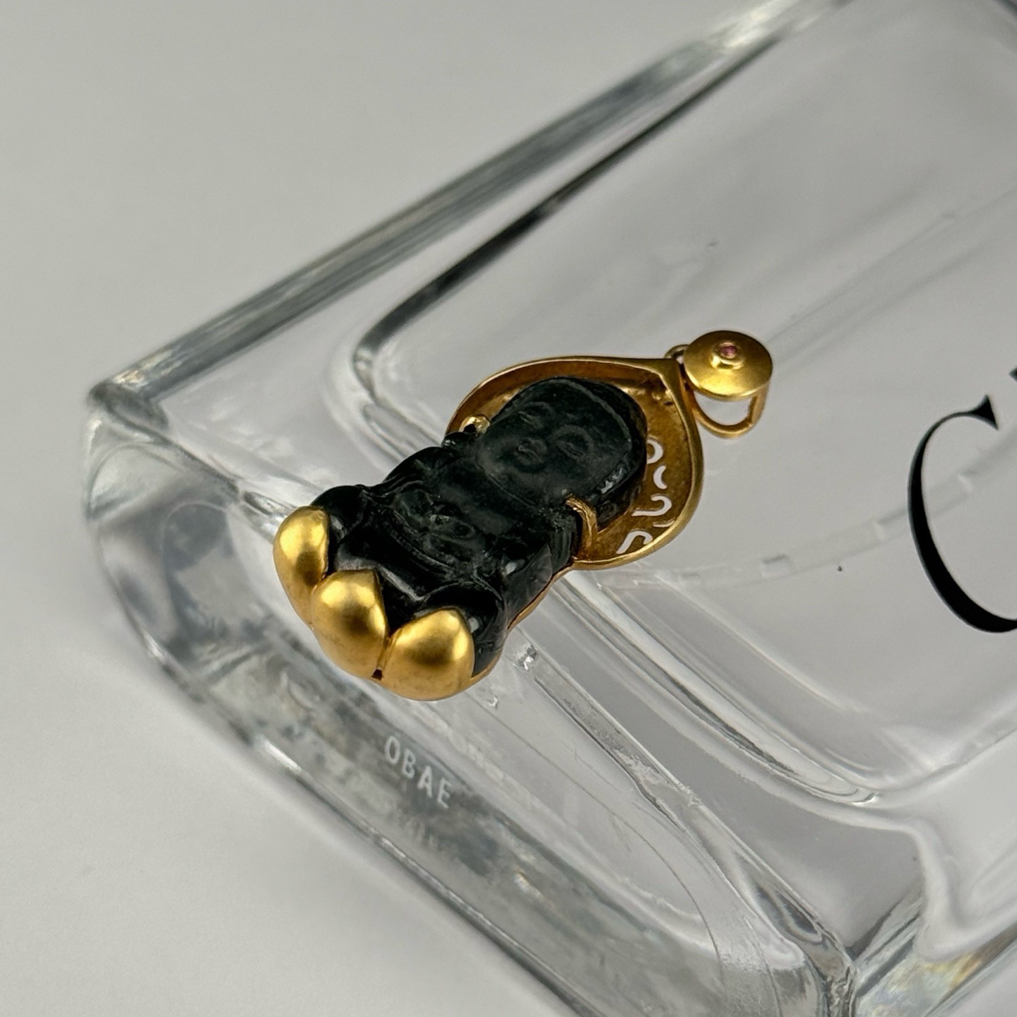 精品18k墨翠宝宝佛  尺寸32.7