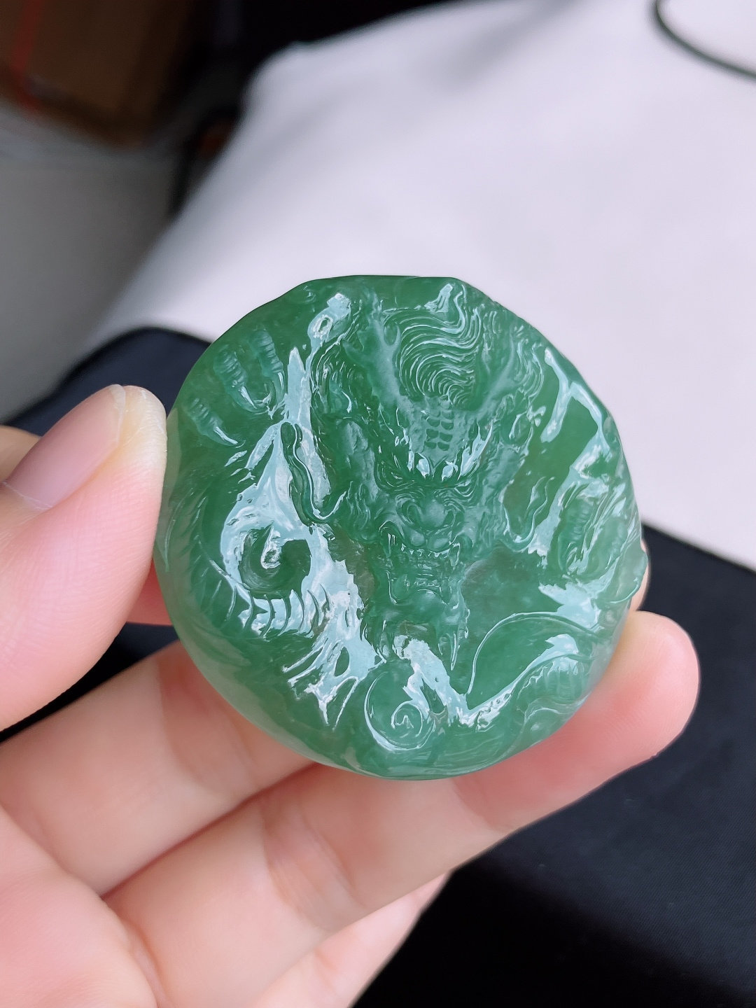 湖水绿龙牌，晶莹剔透，尺寸45.6/7.6/自然光实拍