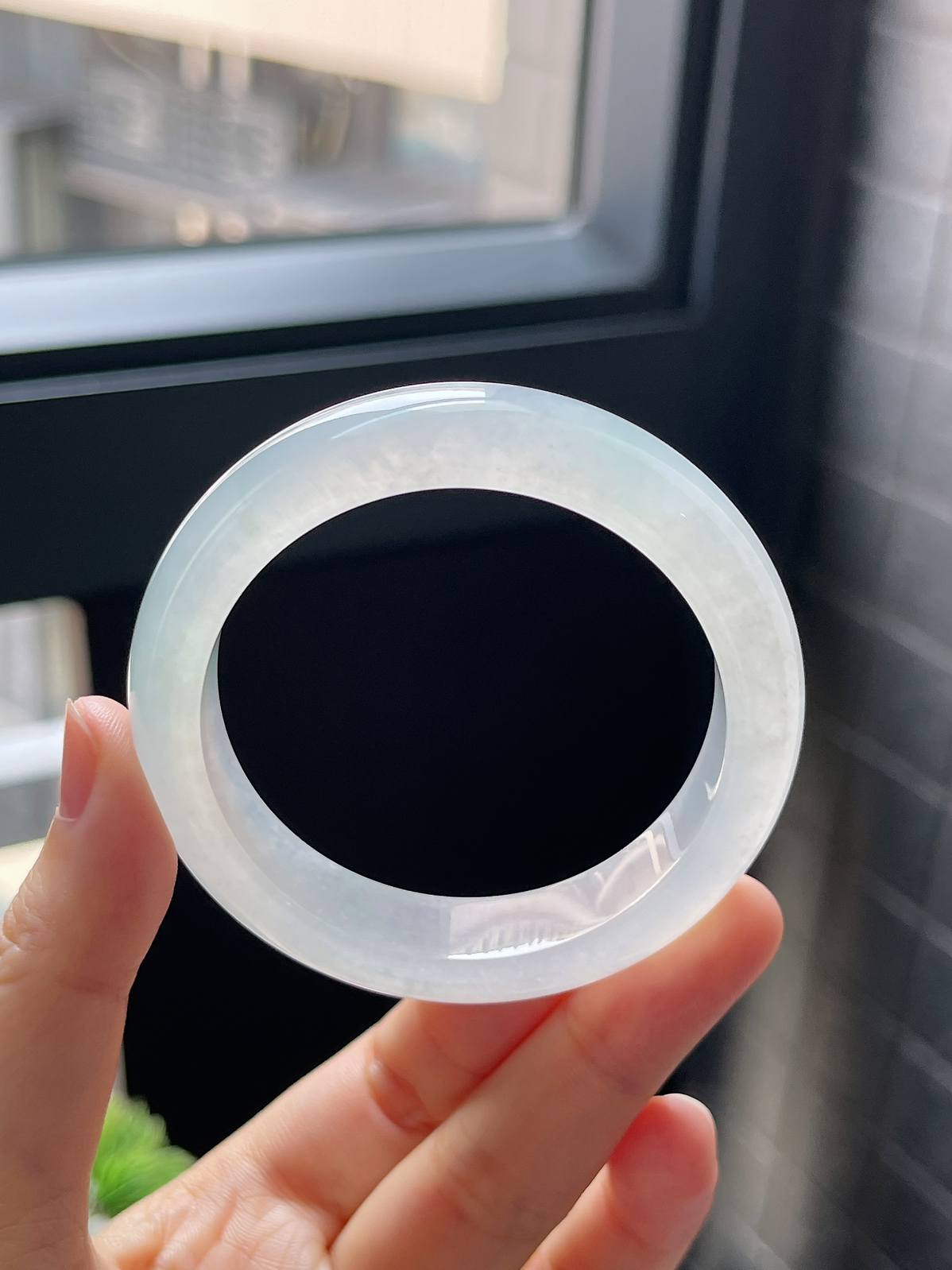 圈口50，冰种飘花翡翠正圈手镯9.10