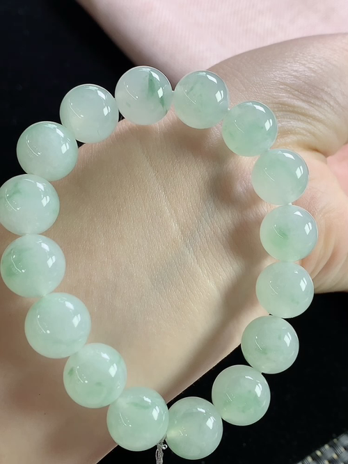 冰飘花大玉珠手串，尺寸12.6mm，j09xtg