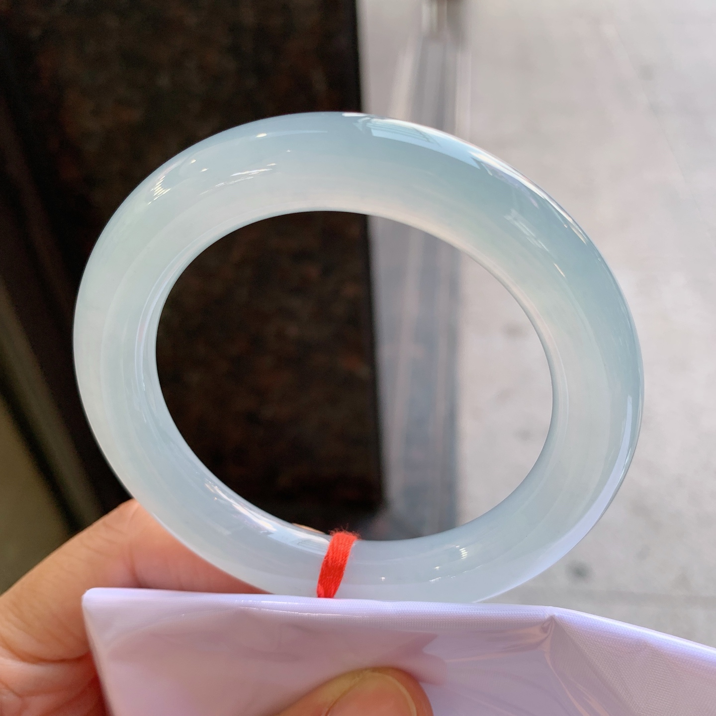 圆条冰蓝水 无裂 尺寸：56/10.6/11 冰润