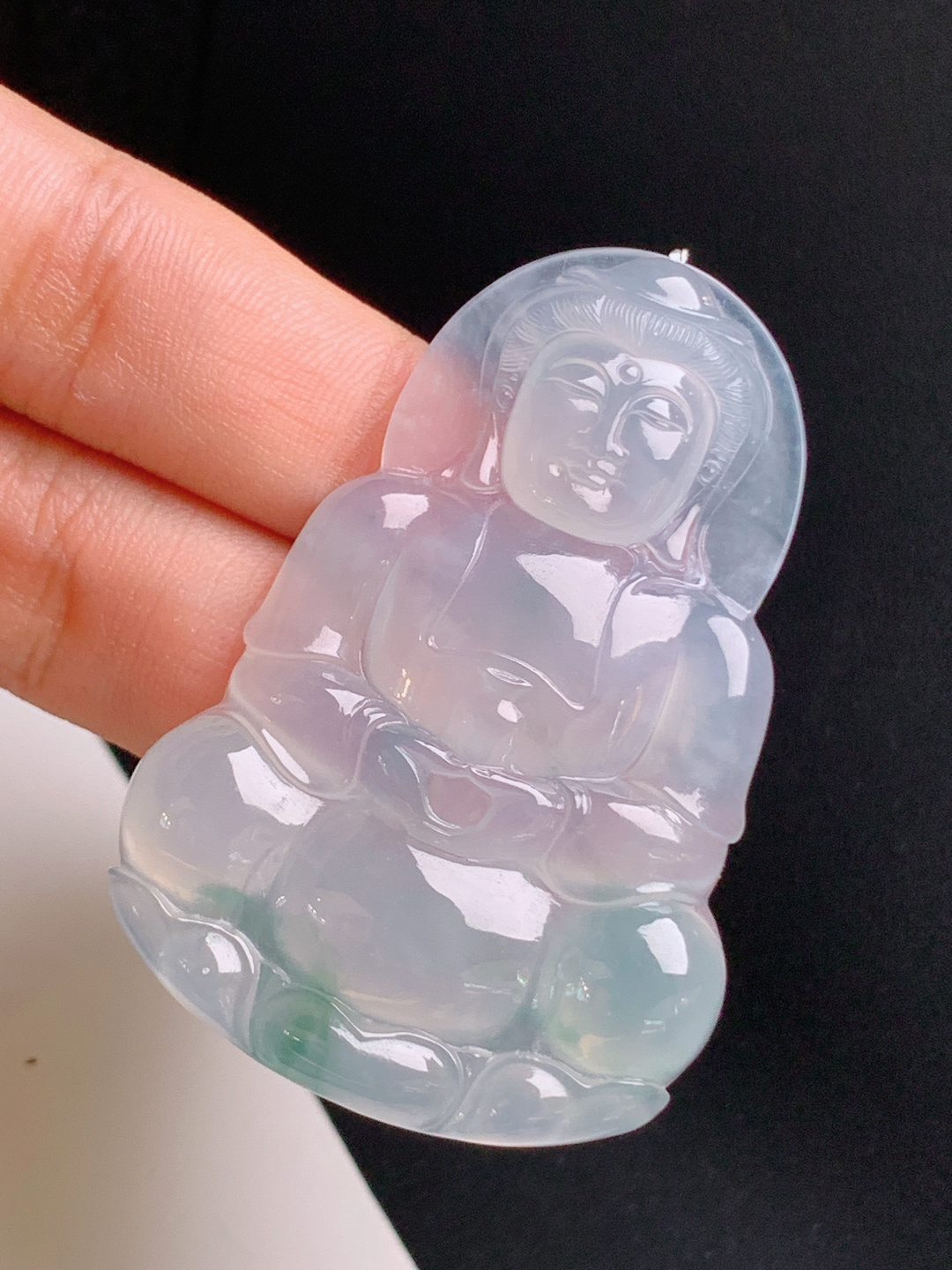 冰种飘花观音，莹润胶感，线条柔和，福运相伴 01