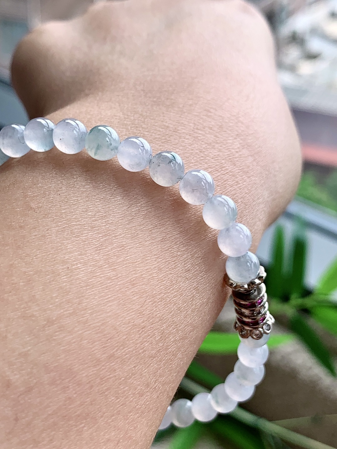 【珠子】🫧冰飘花手串圆珠子手串【说明】性比高【尺寸】6mm【重量】14.1克