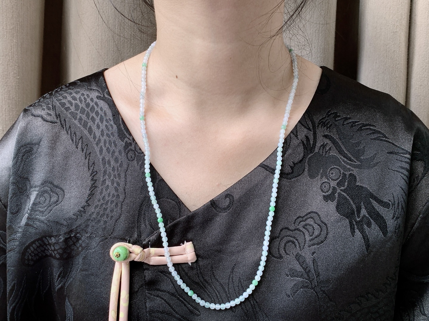 【珠子】冰多宝珠链圆珠珠子珠串长串【说明】缅甸 性比高【尺寸】3.8mm 31cm【重量】18克