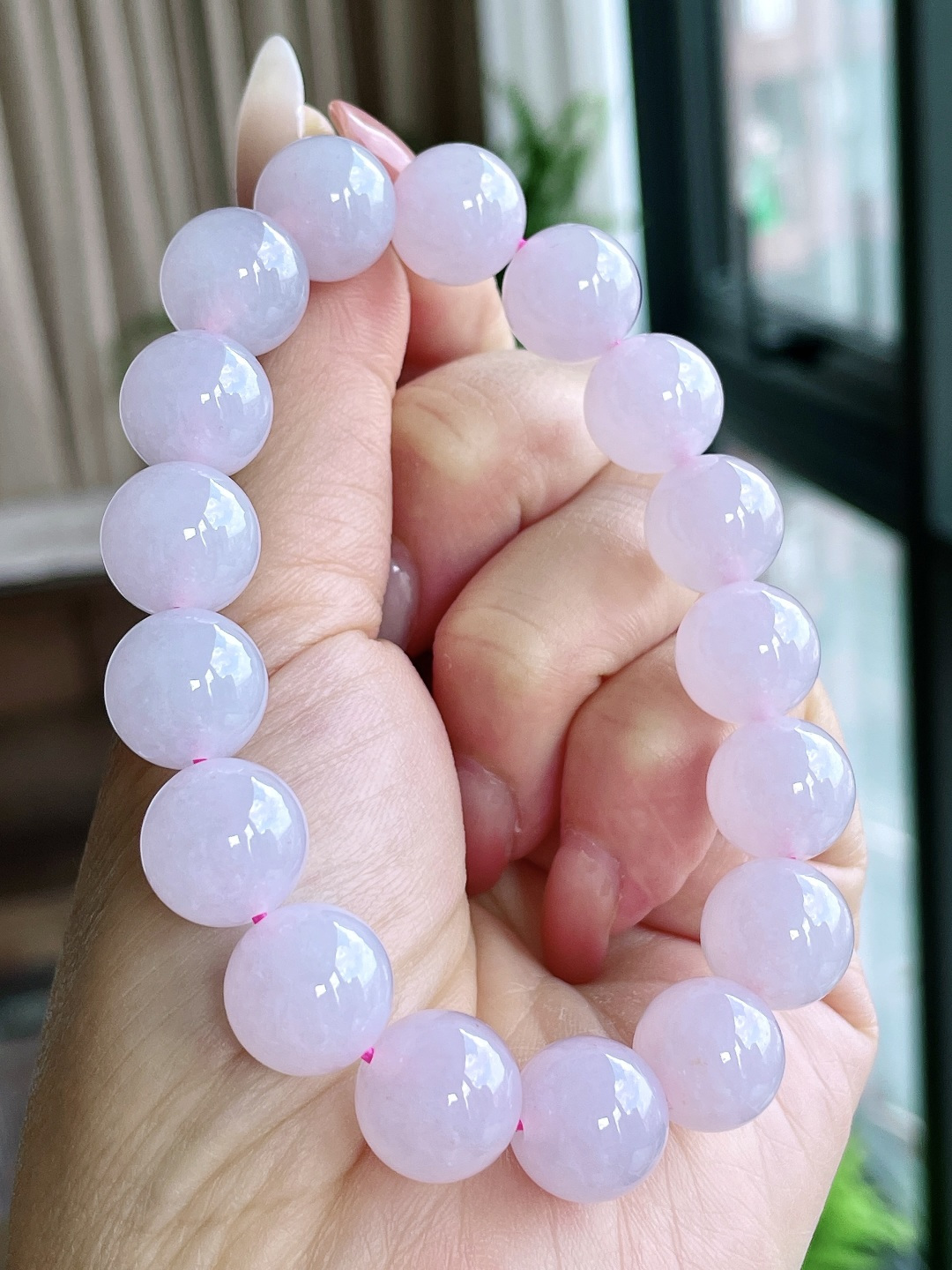 【珠子】冰紫罗兰手串圆珠珠子手串【说明】性比高【尺寸】12.4mm【重量】59.2克