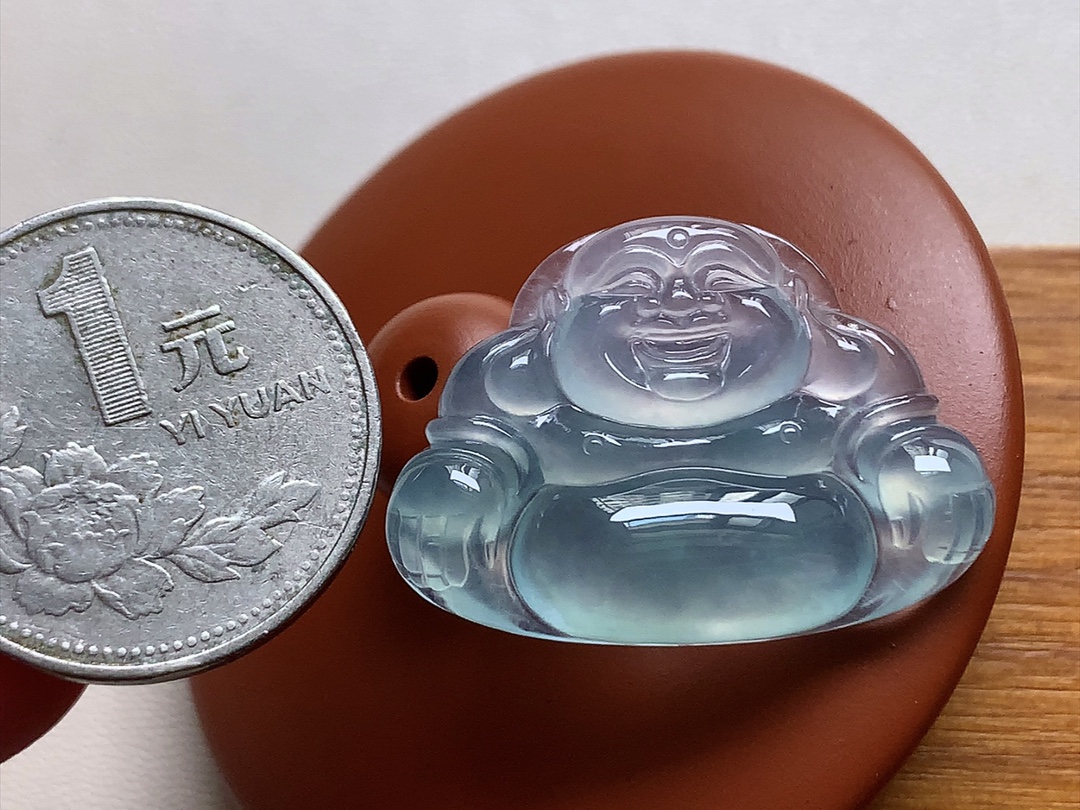 ️ 冰种底色佛公 种水，底色漂亮，无裂尺寸31*22.6*5