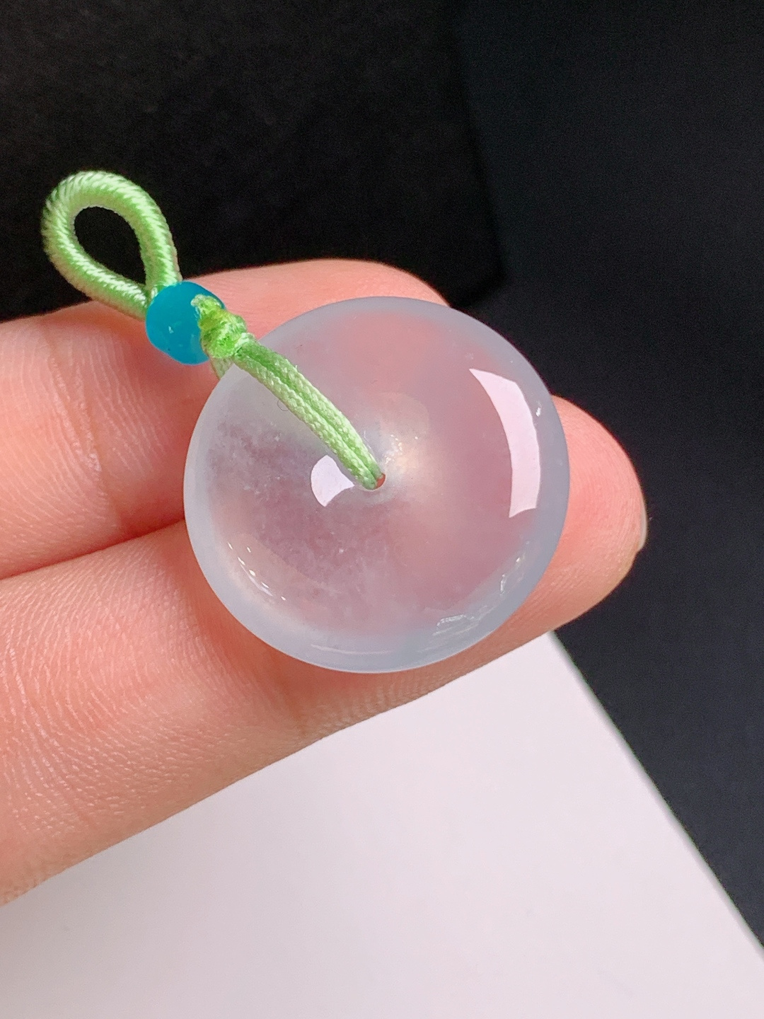 冰种飘花平安扣，种水澄澈，圆润厚装，阖家平安 49