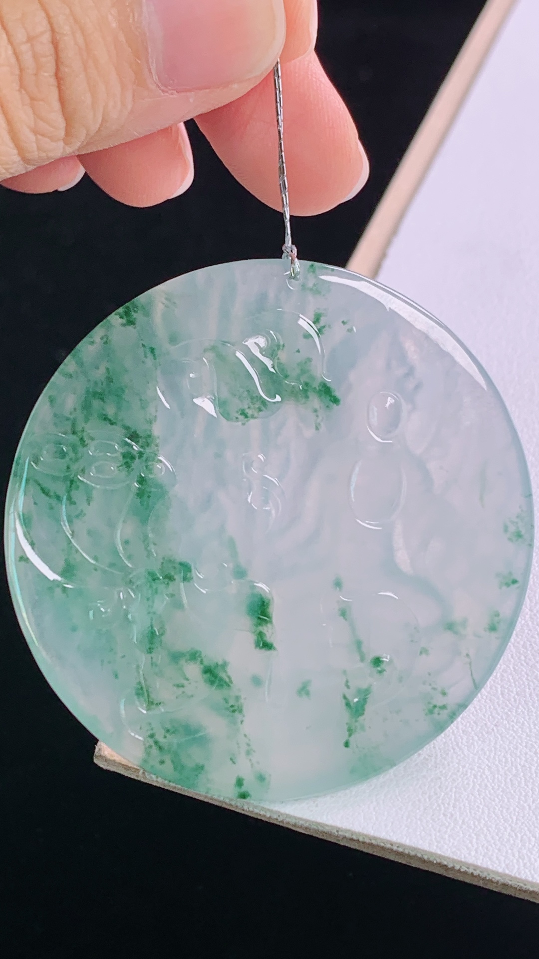 冰飘花文殊菩萨,花色灵动,清爽通透,无裂,尺寸:51.9-5.2mm 7