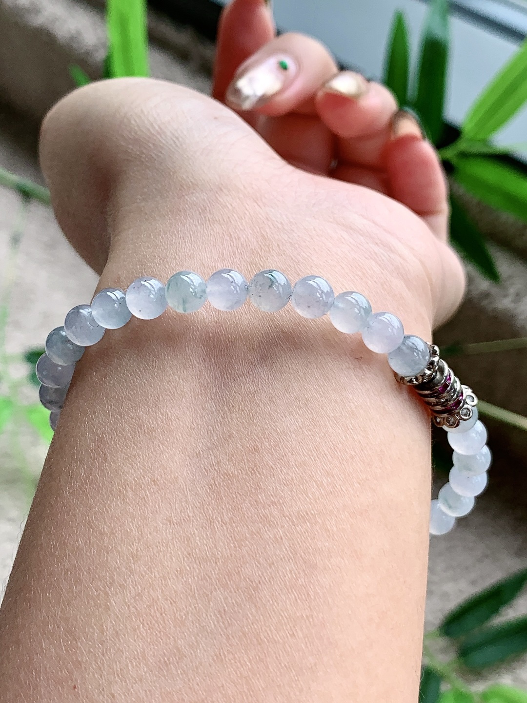 【珠子】🫧冰飘花手串圆珠子手串【说明】性比高【尺寸】6mm【重量】14.1克