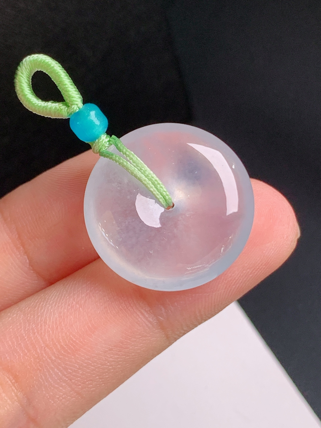 冰种飘花平安扣，种水澄澈，圆润厚装，阖家平安 49