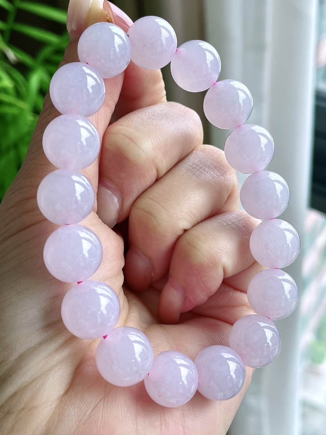 【珠子】冰紫罗兰手串圆珠珠子手串【说明】性比高【尺寸】12.4mm【重量】59.4克