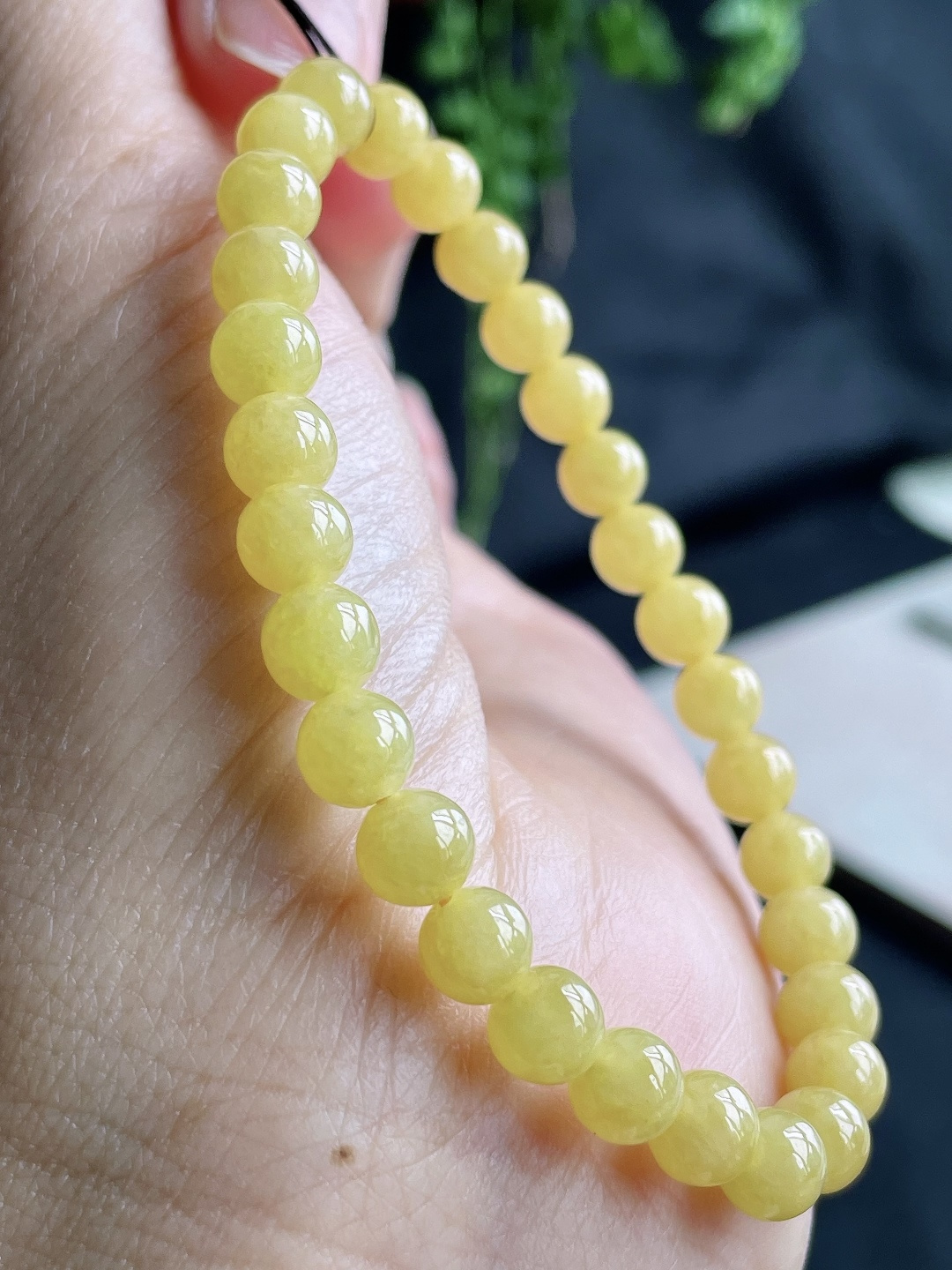 冰黄翡手串圆珠珠子手串 性比高