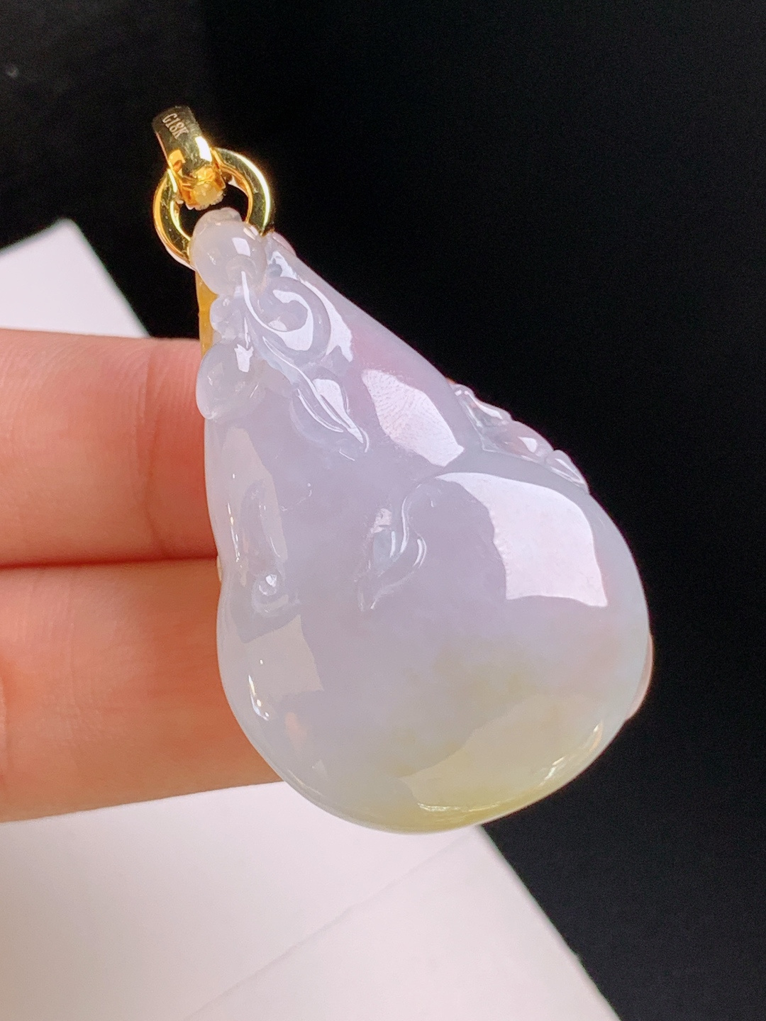 ️ 黄翡葫芦吊坠，水头莹润，俏色巧雕，福禄双全