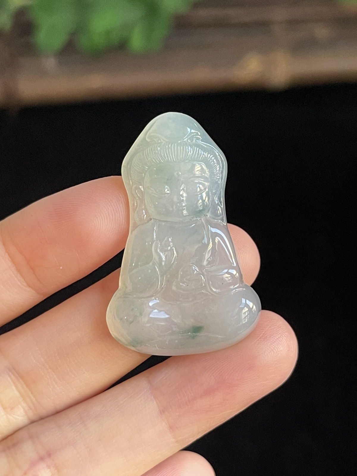 翡翠冰糯种绿色吊坠