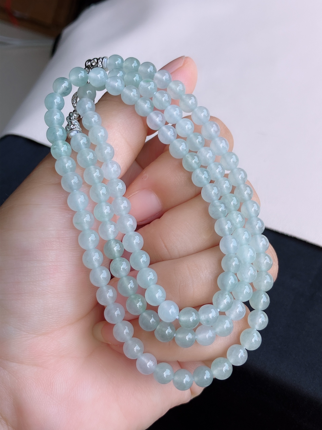 ️，底色珠链，晶莹剔透，尺寸6/108颗，自然光实拍