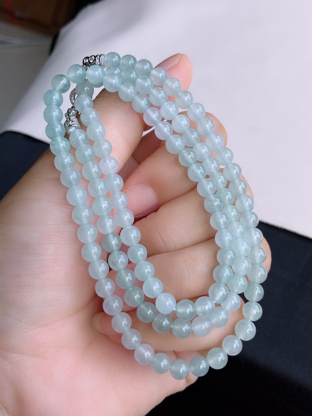 ️，底色珠链，晶莹剔透，尺寸6/108颗，自然光实拍